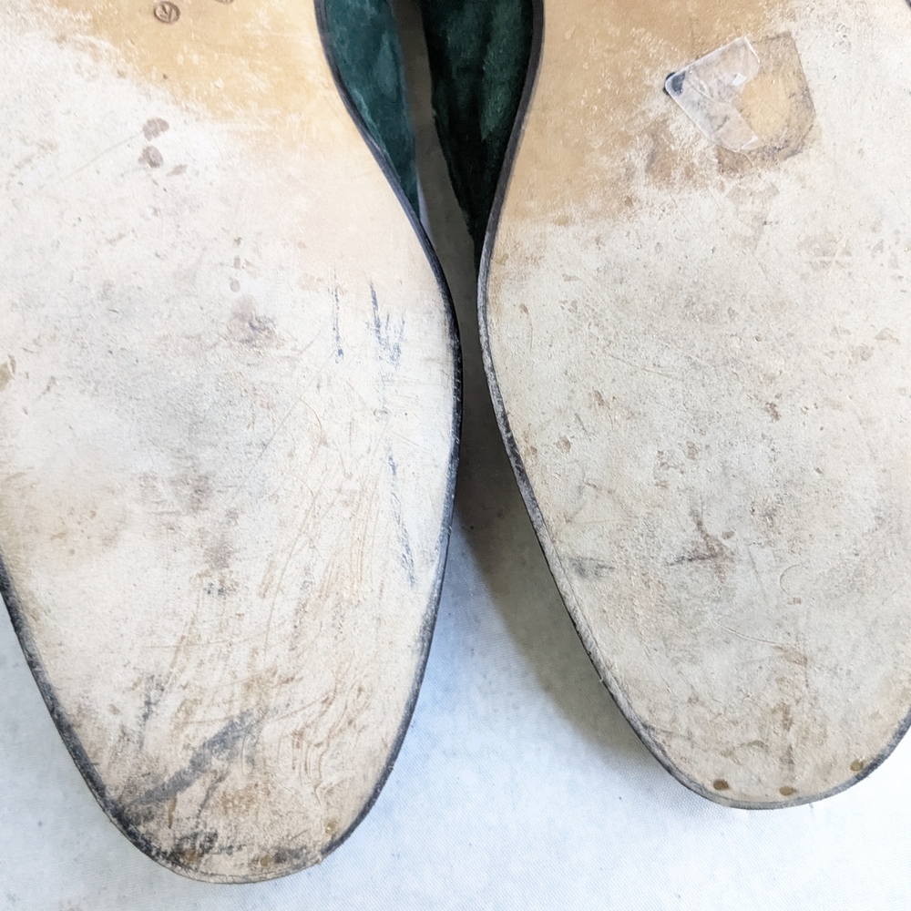 Green Horsebit Loafers Green Suede Men US 12.5 Slip On Leather - Picture 16 of 16